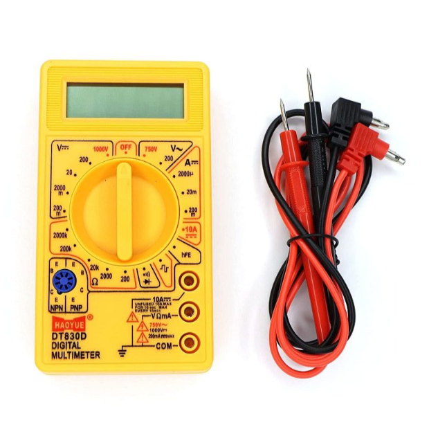 Digital Multimeter Small Yellow Color LCD AC DC Measuring Voltage Current