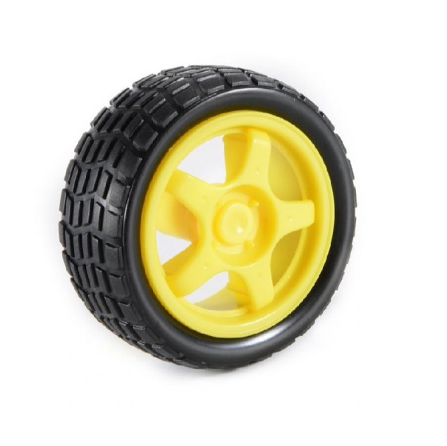 65mm Robot Wheel for BO Motors (Yellow)